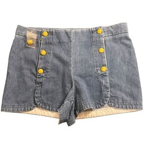 Express High Waisted Button Front Denim Shorts Sz 14 NWT